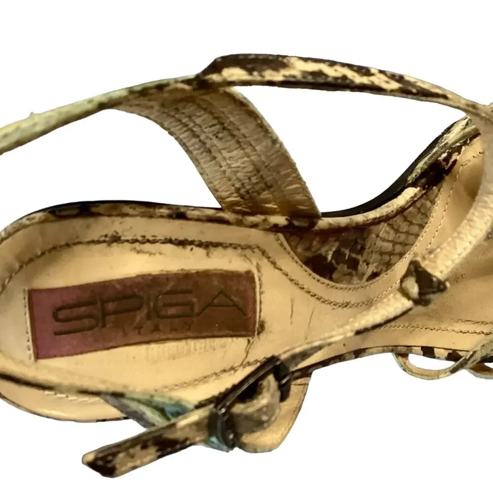Via Spiga Gold Strappy High Heel Sandals